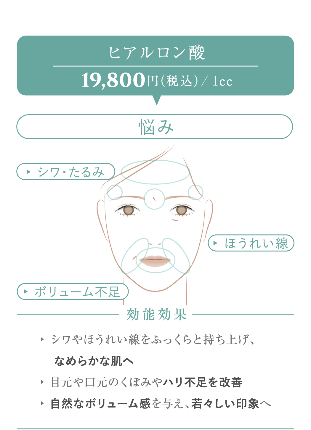 ヒアルロン酸 19,800円(税込)/1cc